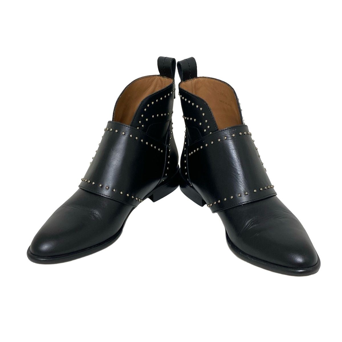 EMPORIOARMANI エンポリオアルマーニ ショートブーツ 36 レディース - 黒 スタッズ レザー