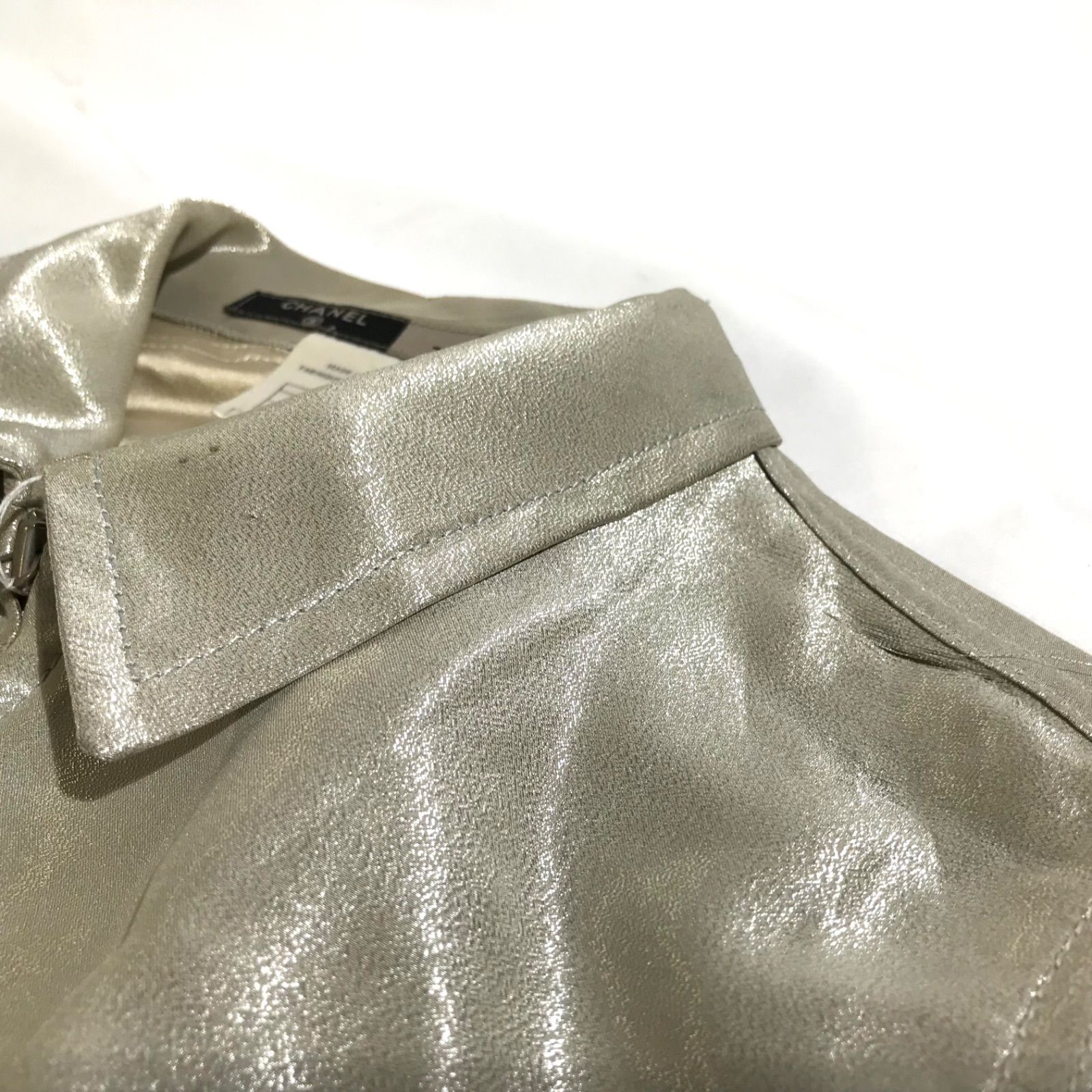 CHANEL シャネル ブルゾン レディース メタリックベージュ 38サイズ 