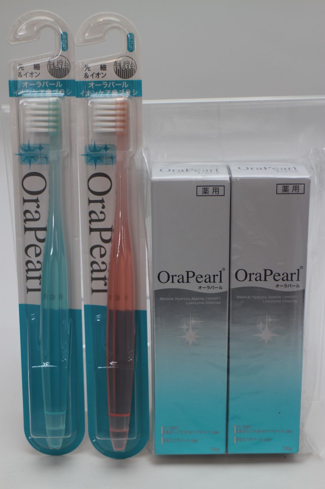 未開封 OraPearl オーラパール 歯磨き粉 75g 2本 歯ブラシ 2本