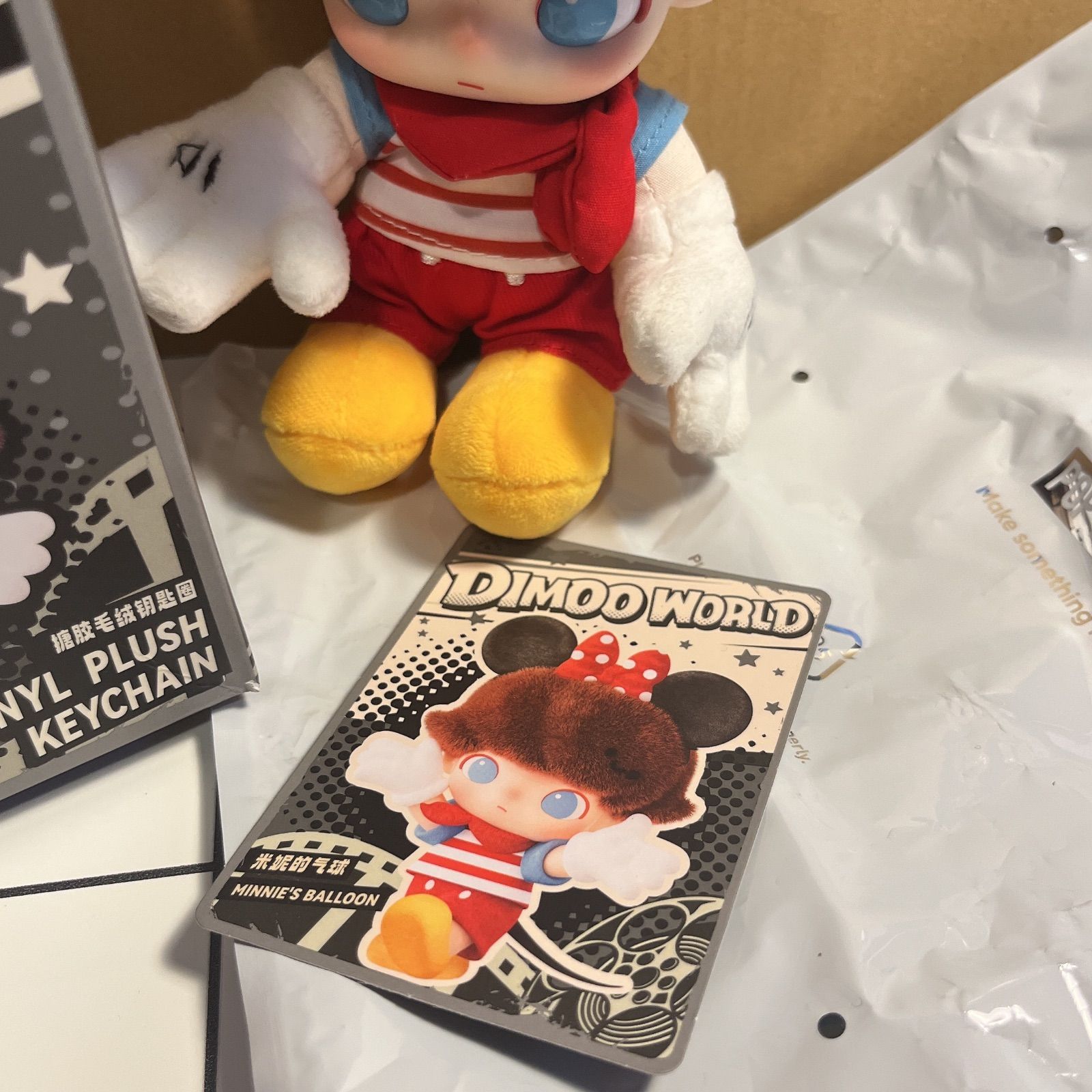 DIMOO WORLD ビニールプラッシュキーホルダー ミニー正規品 DIMOO WORLD ミニーマウス ビニールプラッシュキーチェーン