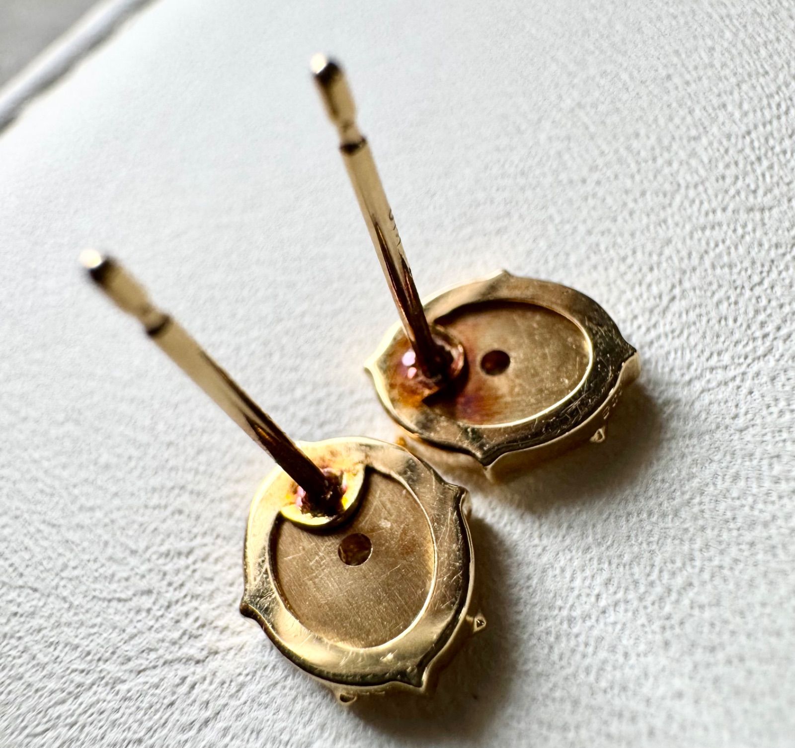 agete ゴールド スタッドピアス agete◇K18YG*デザインスタッドピアス*アガット*イエロー