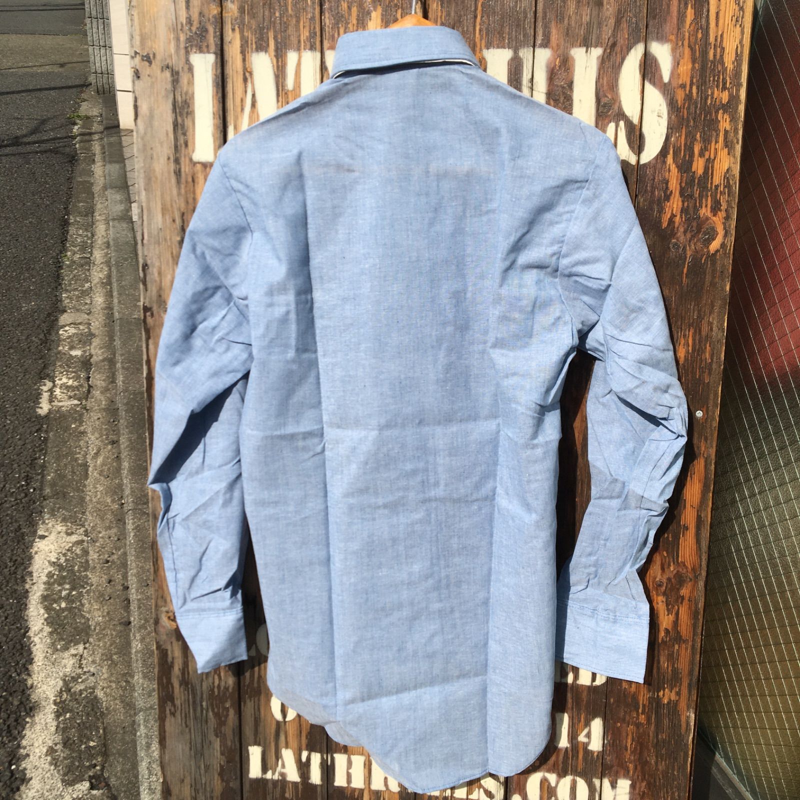 90's【US NAVY】SEAFARER L/S CHAMBRAY SHIRT シーファーラー
