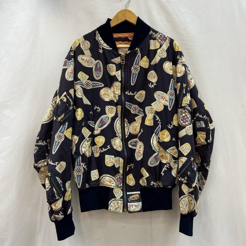 KARLHELMUT カールヘルム ジャケット 上着 ジャンパー ブルゾン レーシング 総柄 ボンバージャケット MA-1