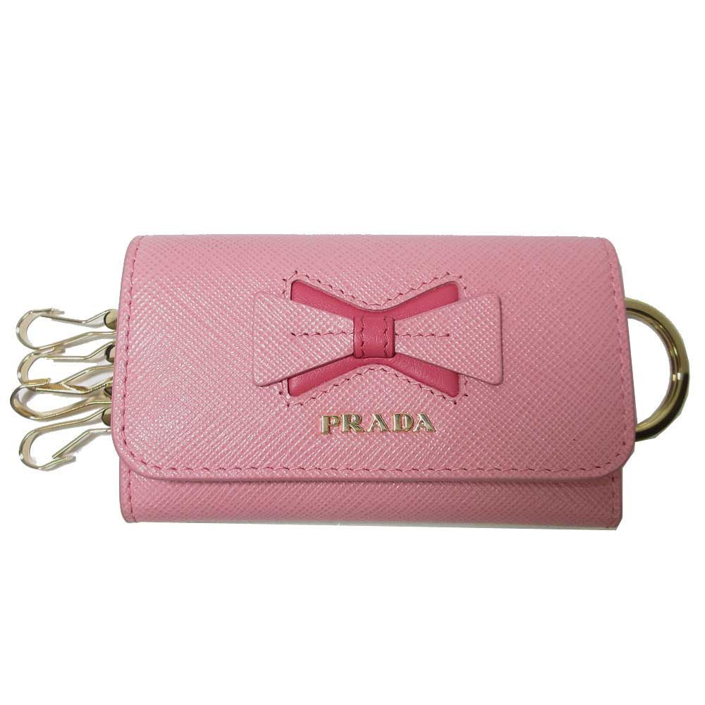 プラダ 4連キーケース PRADA サフィアーノレザー リボンモチーフ 