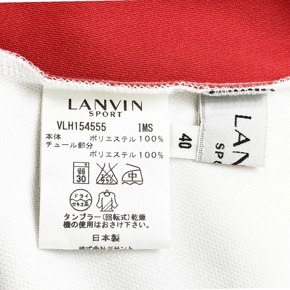 サイズ：40 LANVIN SPORT ランバン スポール  襟付 半袖Tシャツ  ホワイト系 [240101377167] ゴルフウェア レディース ストスト サイズ：40 LANVIN SPORT ランバン スポール 襟付 半袖Tシャツ
