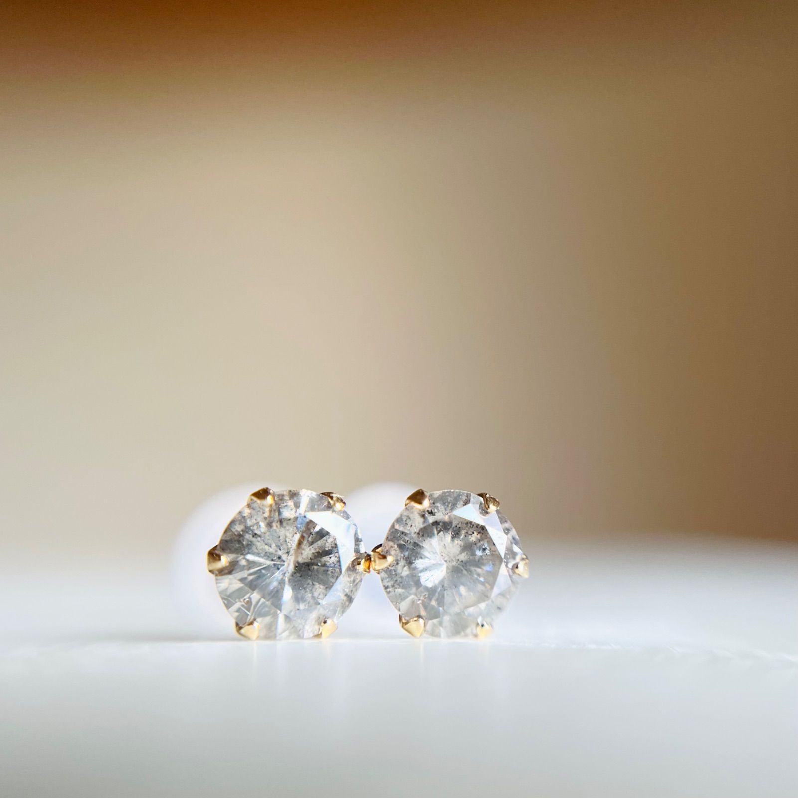 K18 ダイヤモンド ピアス 18金 イエローゴールド 18K YG 天然