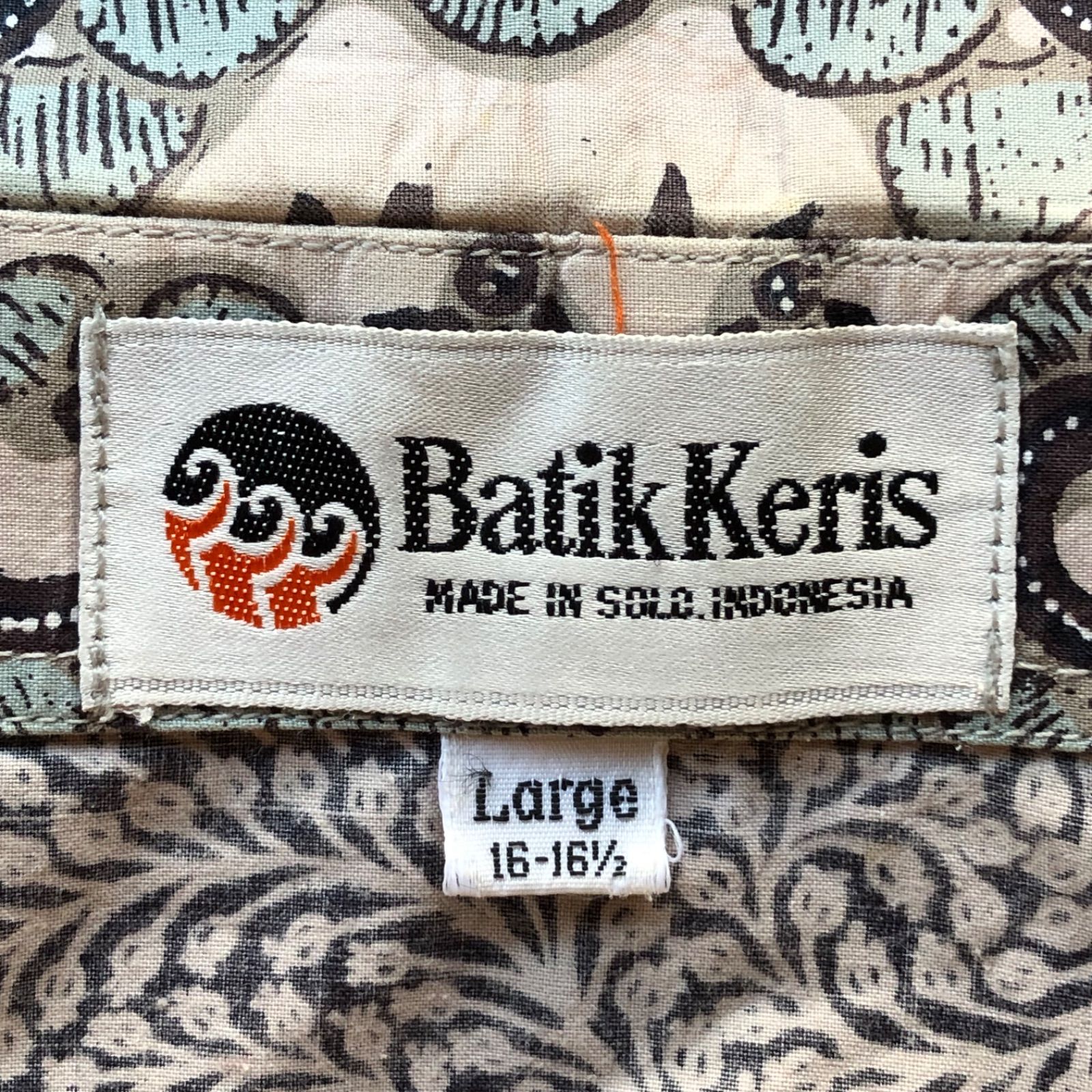 w^)b Batik Keris バティッククリス シャツ 茶 バティック布 ろうけつ