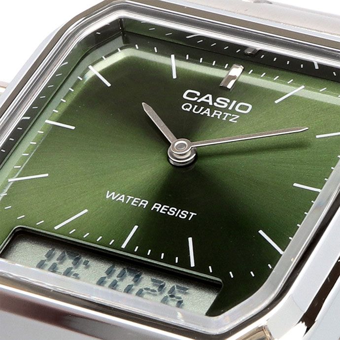 CASIO 腕時計 カシオ 時計 ウォッチ チープカシオ チプカシ アナデジ クオーツ ヴィンテージシリーズ ユニセックス デュアルタイム グリーン AQ-230A-3AMQY [並行輸入品]