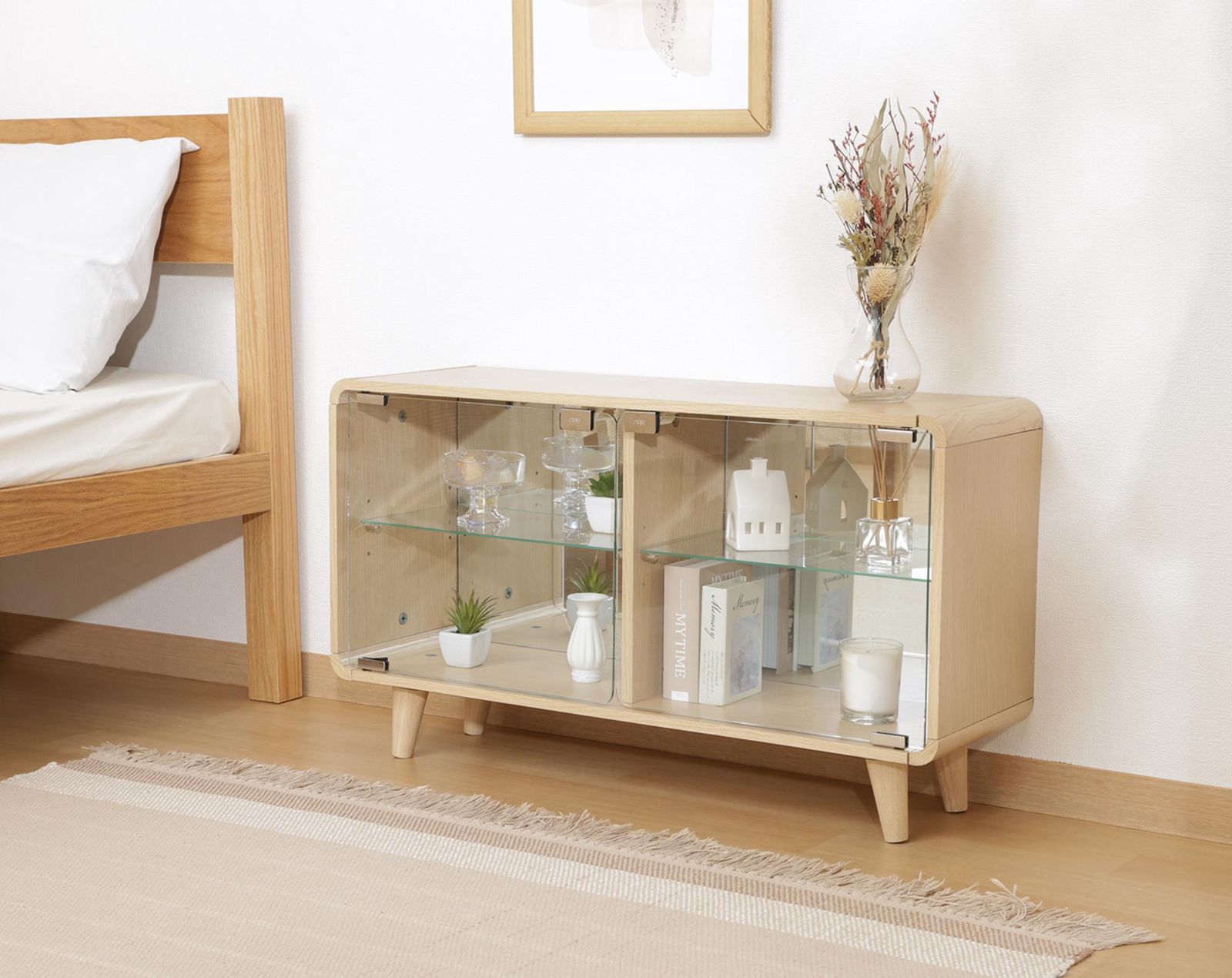 コレクションシェルフ クレール ワイド ホワイトウォッシュ/オーク