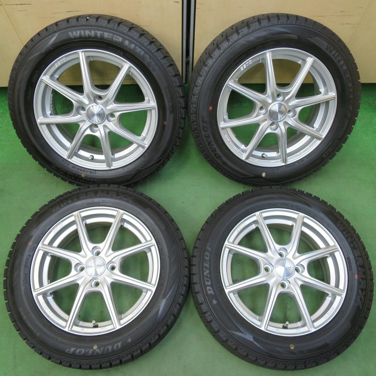 タイヤ 23年 キレイ スタッドレス 175|65R15 ダンロップ ウインターマックス WM02 SEIN EK AME ENKEI ザイン エンケイ 15インチ PCD100|4H 5042803イス