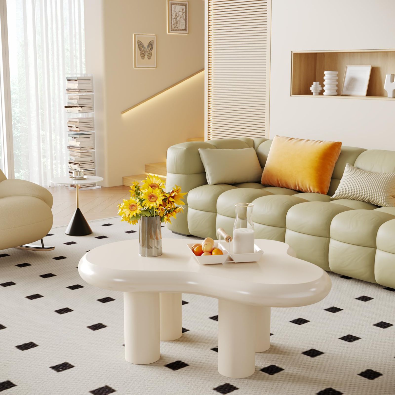 リビングテーブル 雲形 クラウド ローテーブル コーヒーテーブル モダンおしゃれ 木製 Tribesigns センターテーブル ソファサイドテーブル MARWIL-DEMENAGEMENTS_CH