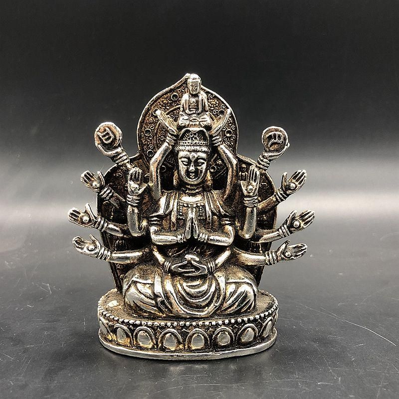 銅細工 千手観音 置物 装飾品 工芸品 美術品