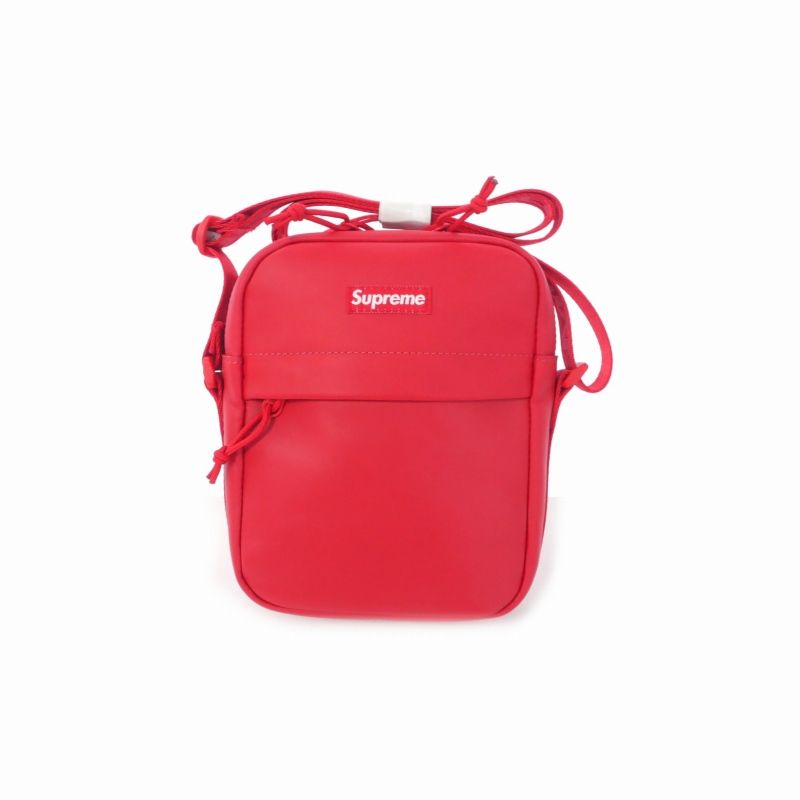 シュプリーム SUPREME 23AW Leather Shoulder Bag レザーショルダーバッグ スモールボックスロゴ レッド 赤