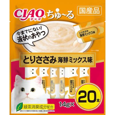 いなば CIAO ちゅーる とりささみ 海鮮ミックス味 14g×20本入り 1ケース16袋