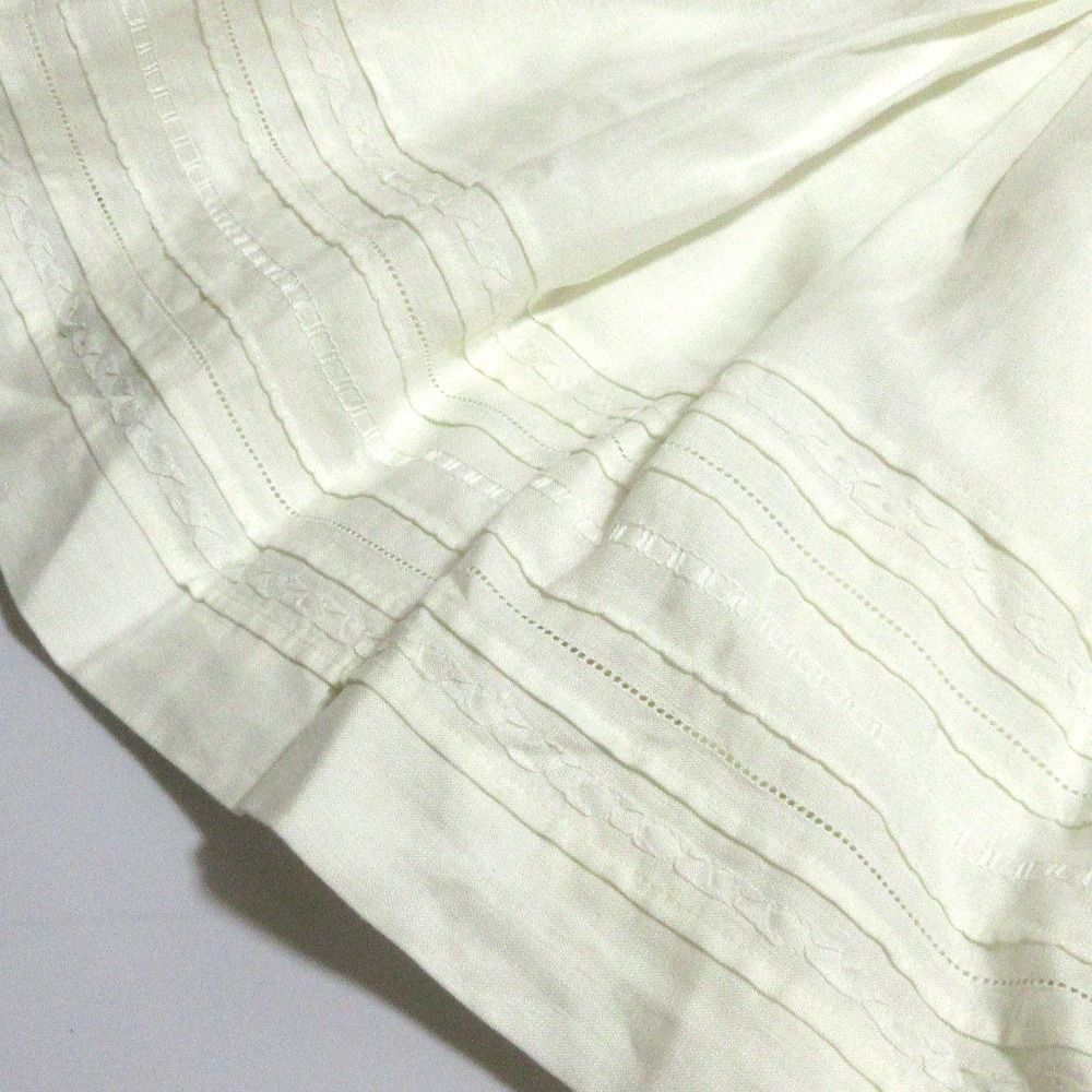 【美品】Reneルネ 麻 リネン 白 ワンピース 34 美品】Rene ルネ 白襟 2way麻ノースリーブワンピース サイズ34