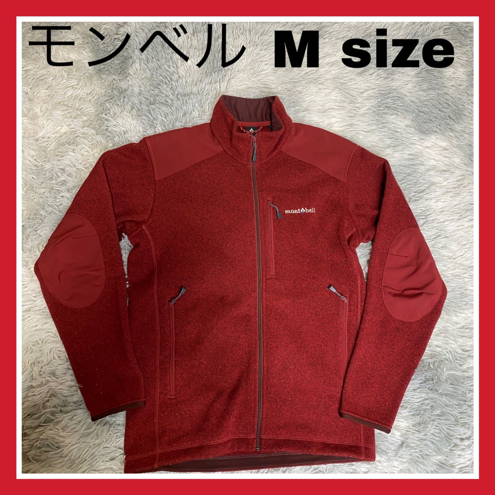 モンベル　フリース　クリマプラス　メンズ　Mサイズ　レッド