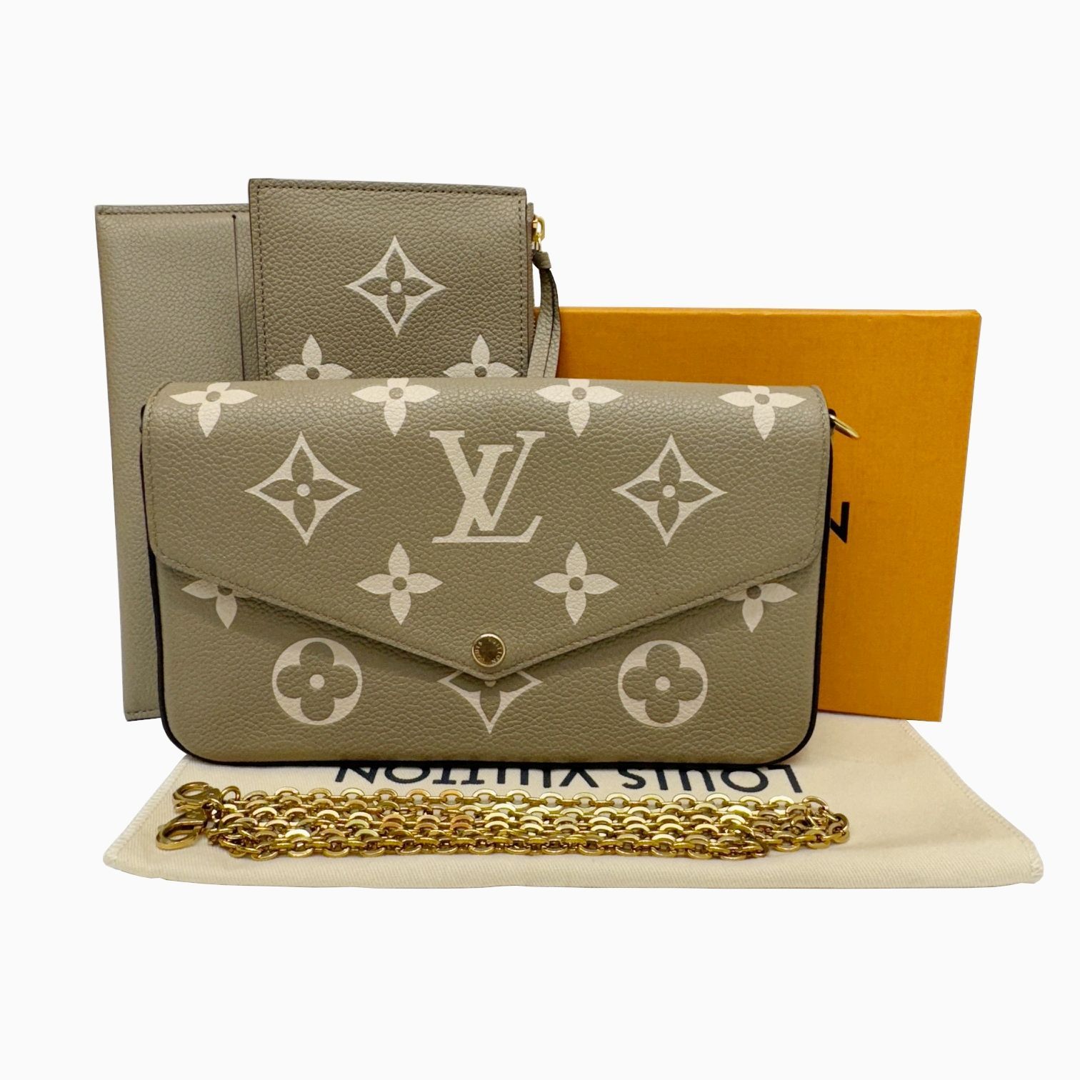 LOUIS VUITTON ルイ ヴィトン ポシェット フェリシー モノグラム アンプラント M82610 M69977 RFID ICチップ  トゥルトレール クレーム レザー チェーンバッグ チェーンショルダー レディース - メルカリ