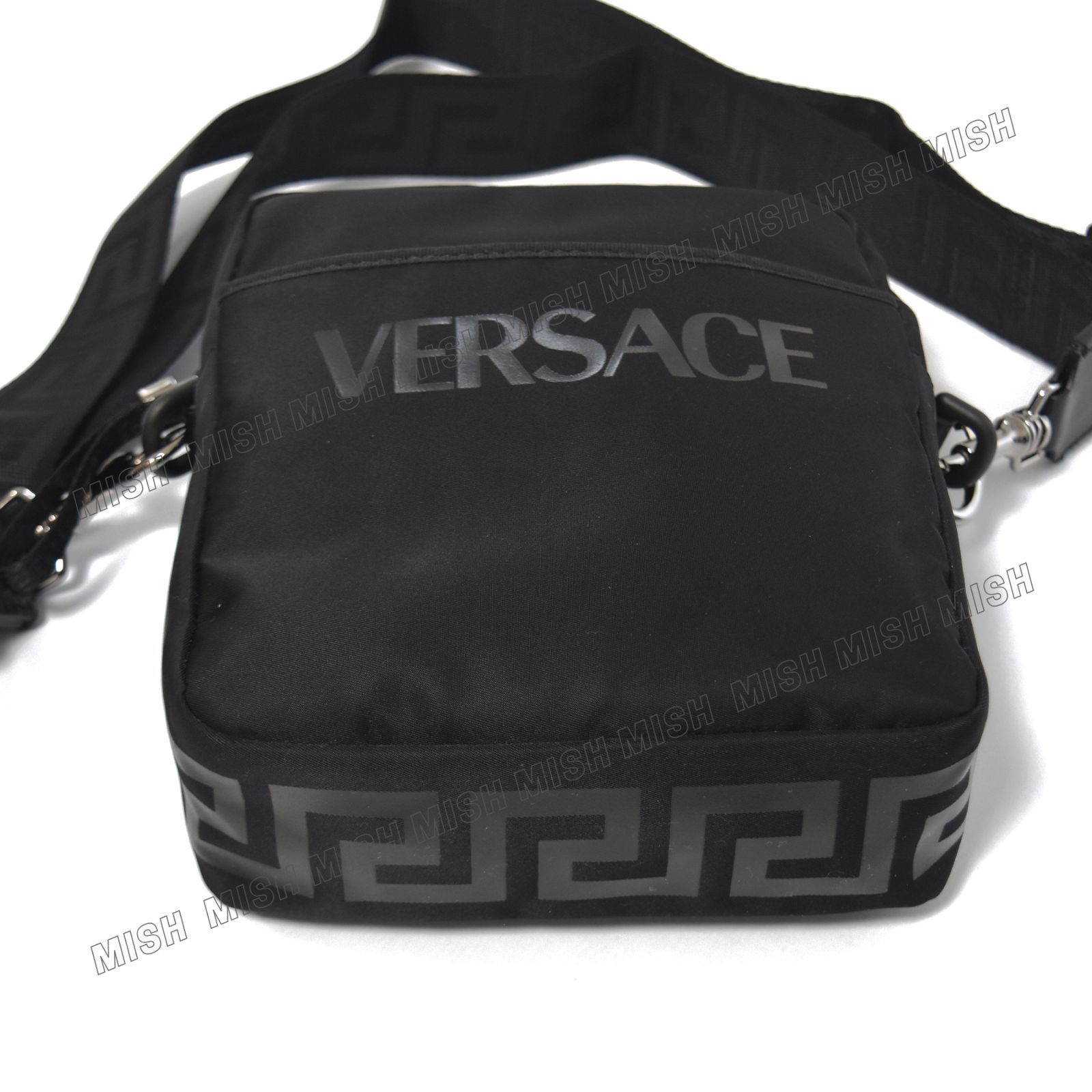 VERSACE シャドーロゴグレカ ナイロンショルダーバッグ メンズ★