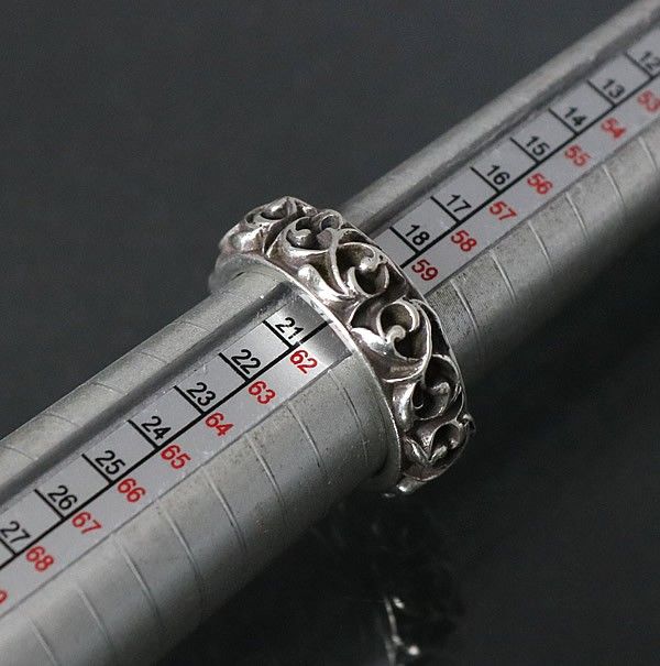 クロス シルバー キーパーリング フローラルリング キーパーリング