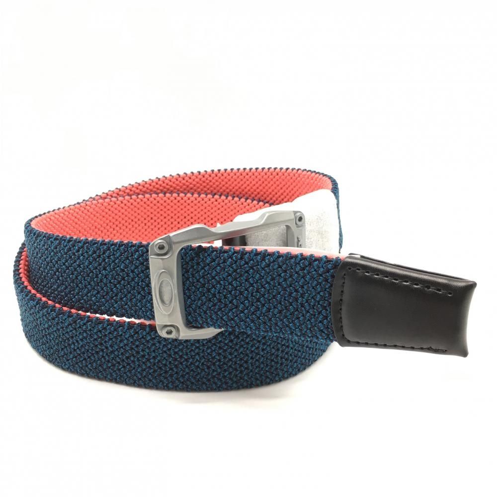 【新品】オークリー リバーシブルメッシュベルト ネイビー×ピンク バックルシルバー メンズ  ゴルフウェア 2022年モデル Oakley