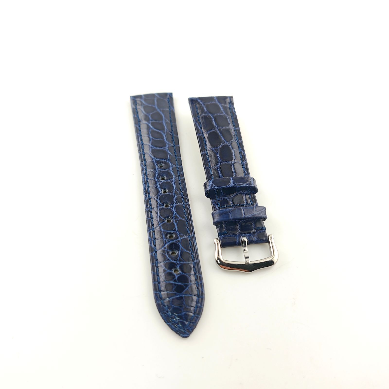 21mm 腕時計 アリゲーター レザー ベルト ブルー 青 尾錠タイプ 対応 カルティエ タンク 等 Cartier