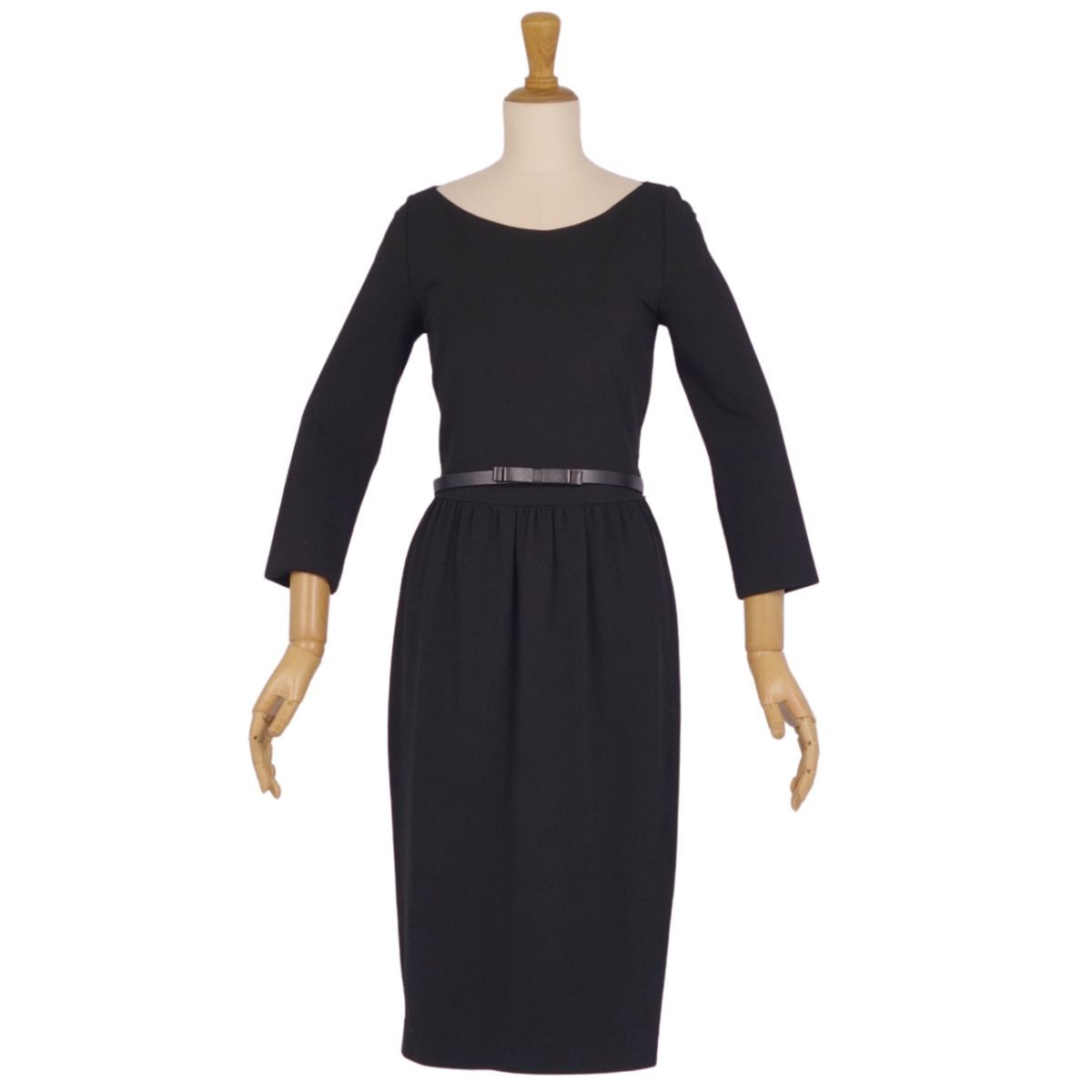 グッチ GUCCI ワンピース ベルト付き 七分袖 レーヨン ジャージー