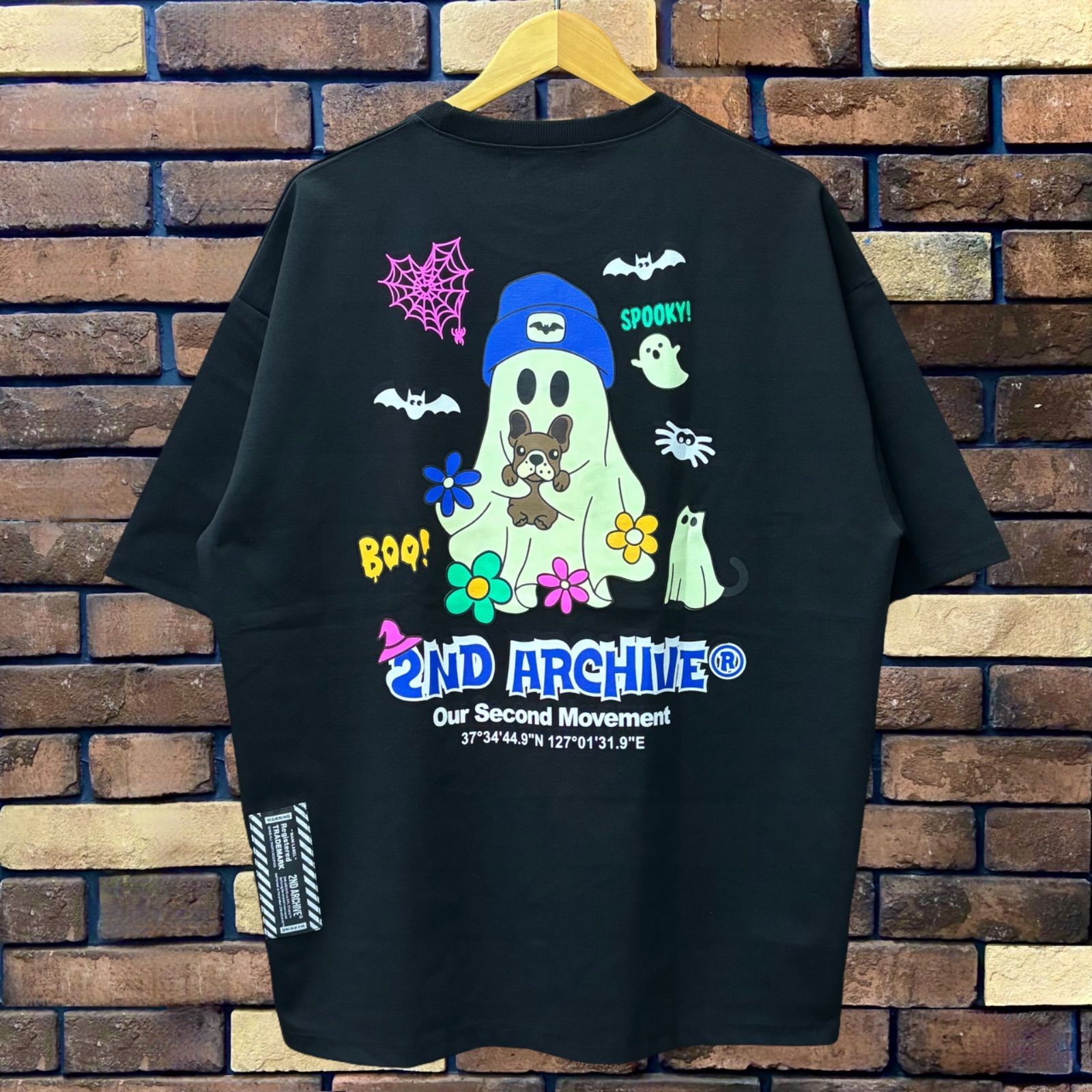 2nd ARCHIVE/セカンドアーカイブ】ゴーストラクガキバック プリントTシャツ 半袖T 韓国 グラフィック オーバーサイズ ストリート  short sleeve ブラック Black SE-24039 正規品 新品 送料込み - メルカリ