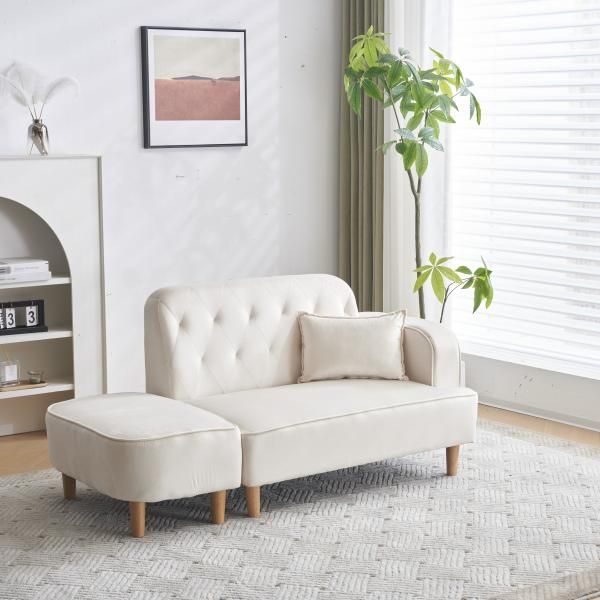 リビングソファ オットマン付き