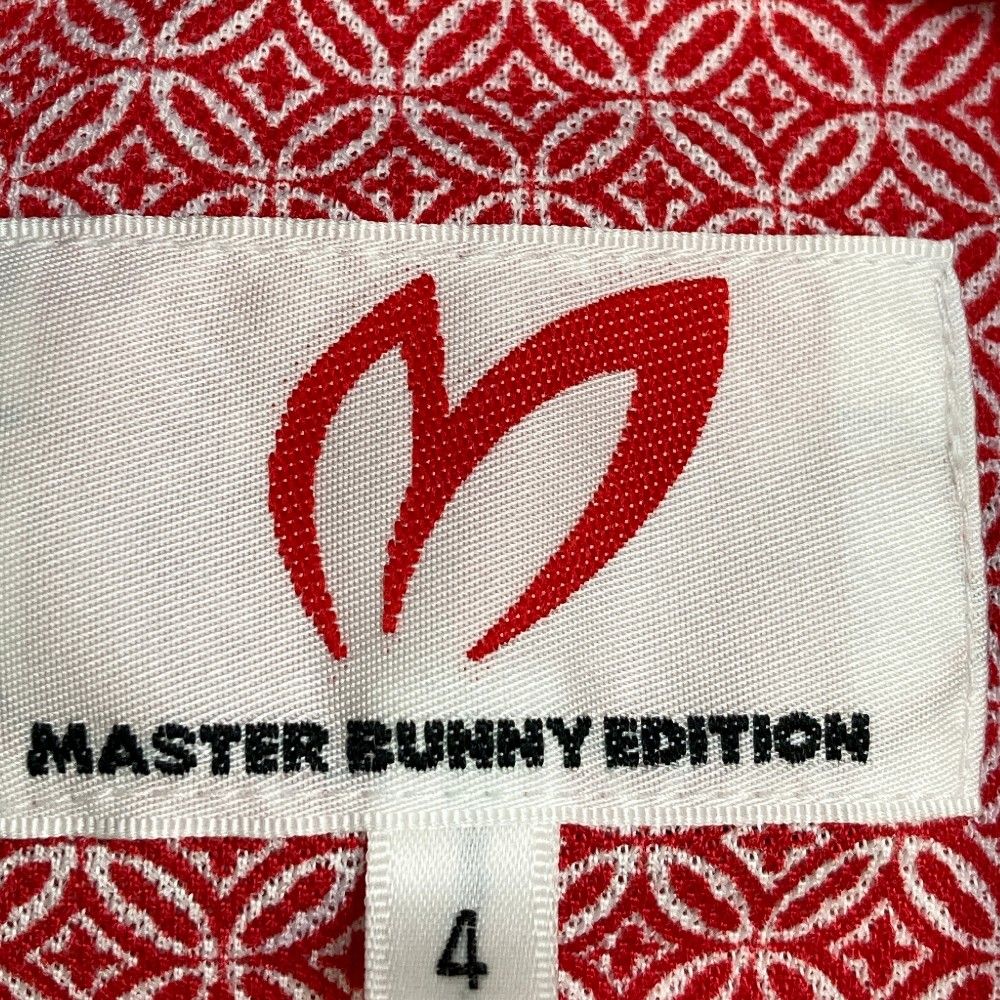 【近年】美品☆サイズ4 マスターバニーエディション　半袖ポロシャツ　総柄　ゴルフ MASTER BUNNY EDITION マスターバニー 半袖ポロシャツ ネイビー