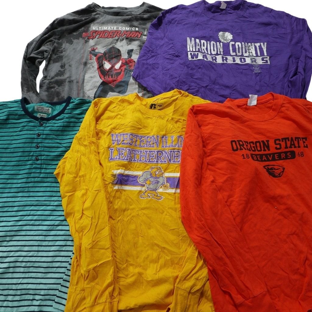 古着卸 まとめ売り カラー 長袖Tシャツ 20枚セット (メンズ M