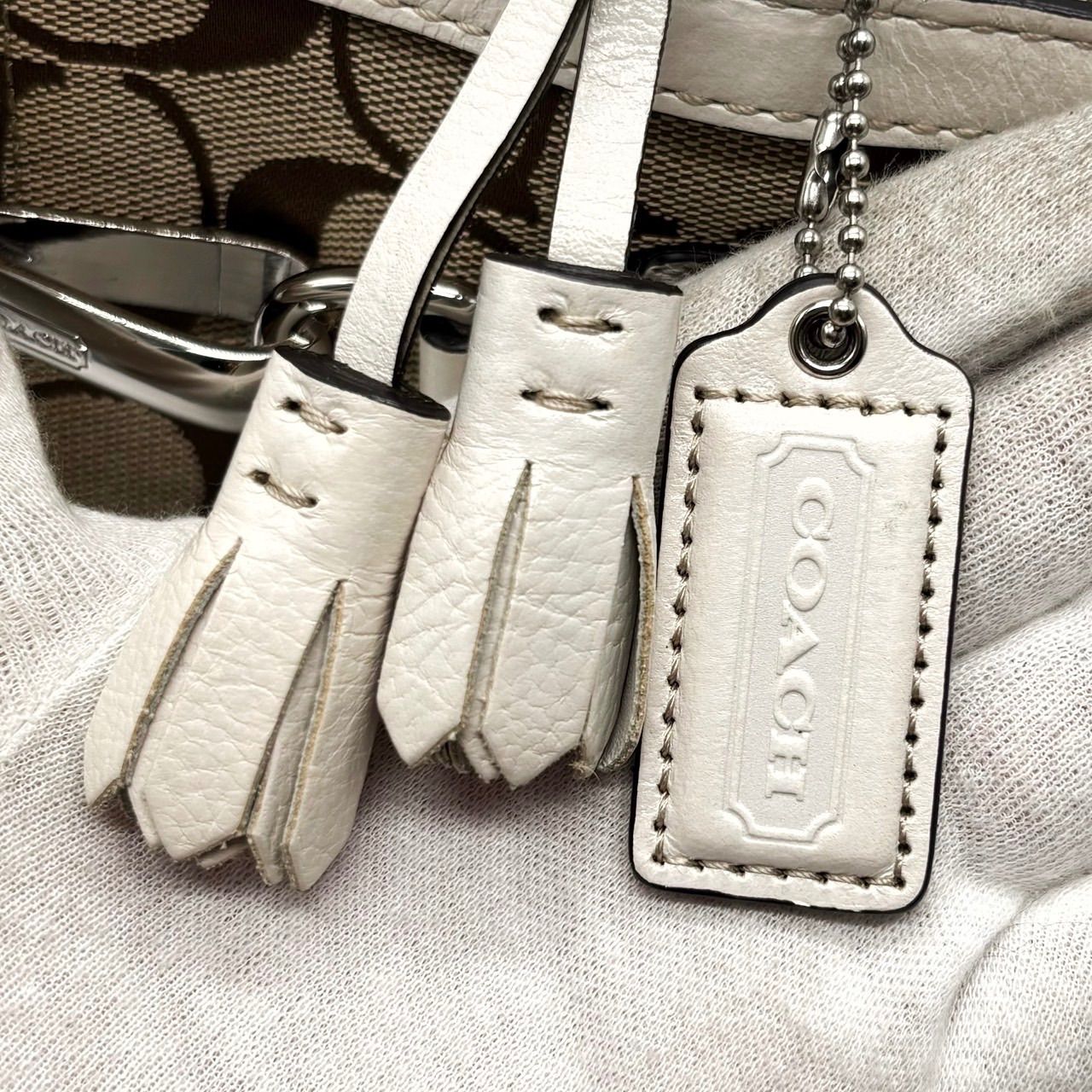 ブランド別 美品 COACH コーチ ハンドバッグ キャンバス レザー