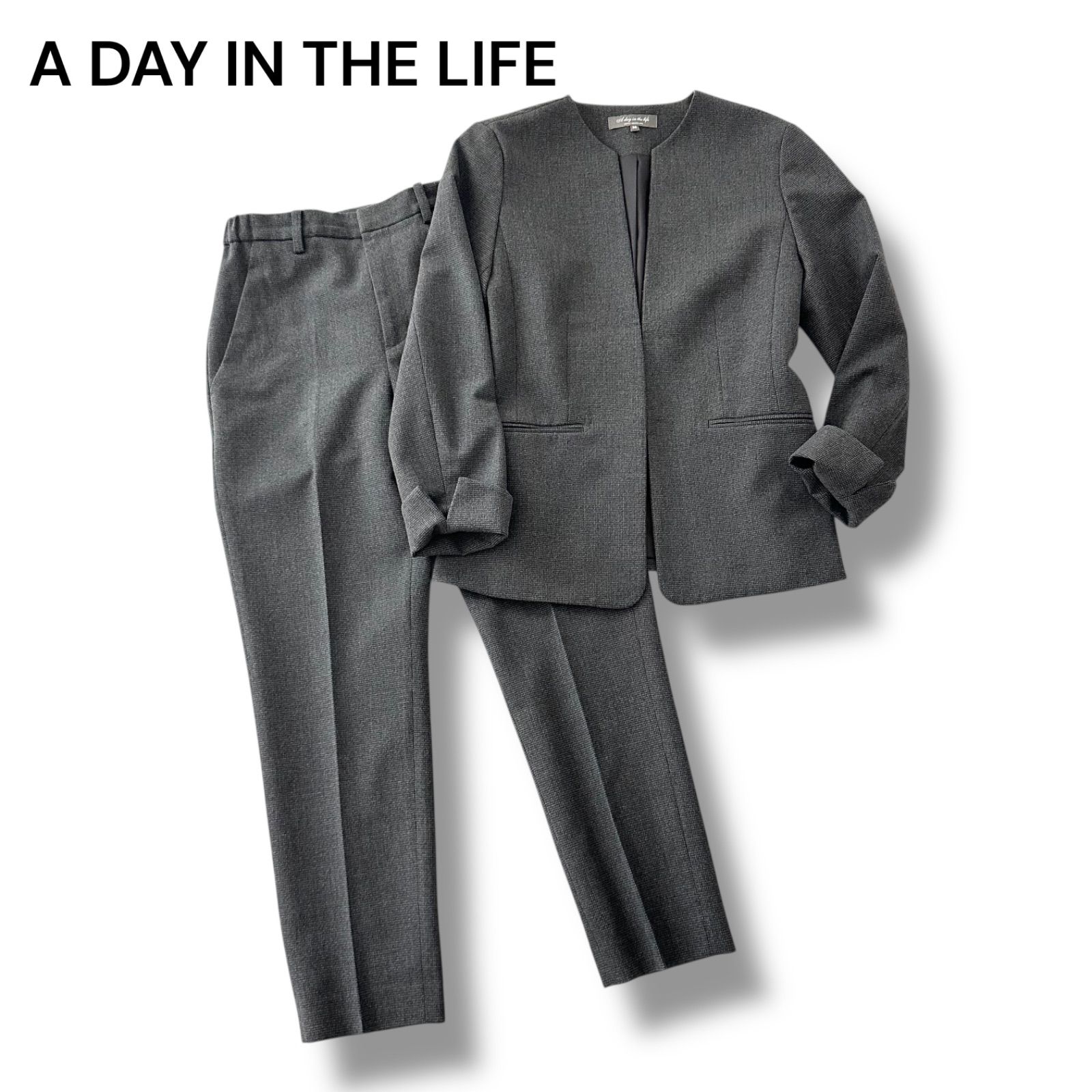 アデイインザライフ ノー ジャケット＆テーパードパンツ グレージュ 38 36