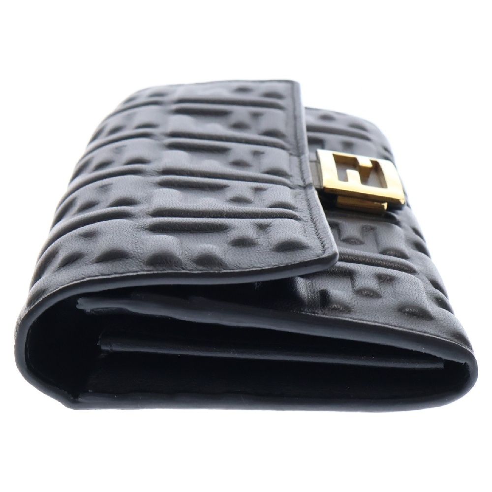 FENDI (フェンディ) バゲット コンチネルタル FFロゴ 長財布 ブラック