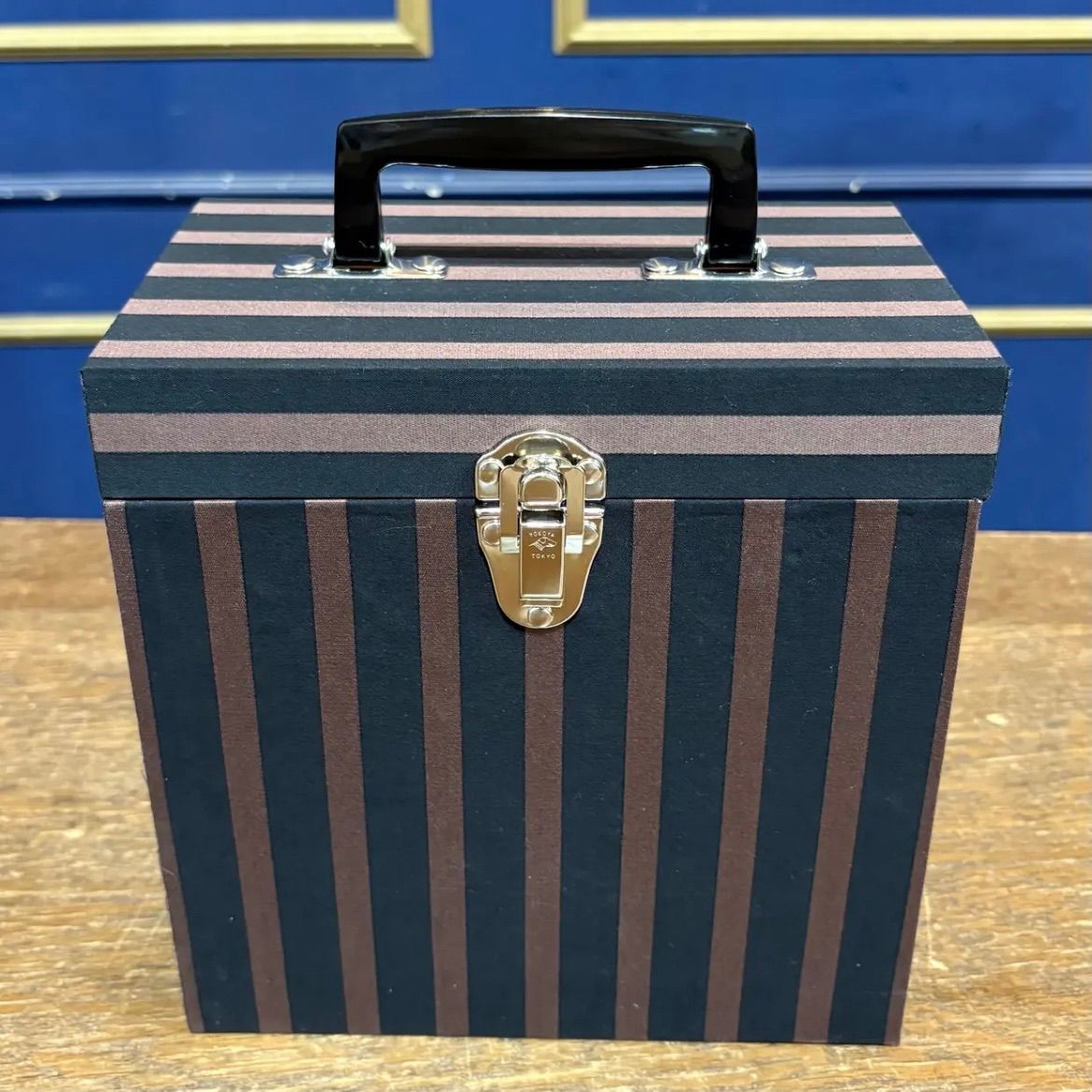 jewel trash×fab chic EP 7インチ レコードケース ストライプ 収納ボックス キャリーバッグ モッズ 昭和 レトロ DJ 60年代 70年代