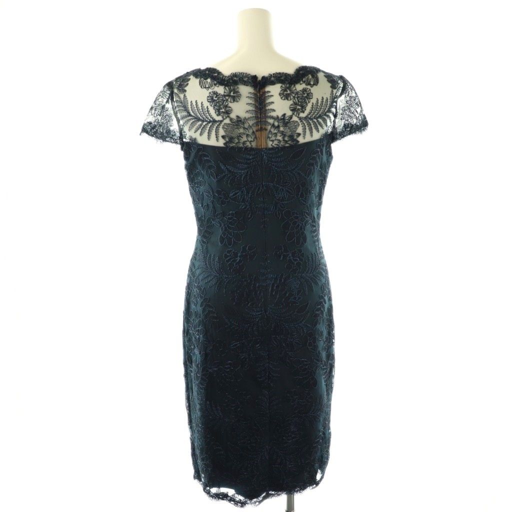 【TADASHI SHOJI】ミディ ワンピース プリーツ 花柄 ブラック タダシショージ TADASHI SHOJI 花柄レース半袖ワンピース 膝丈