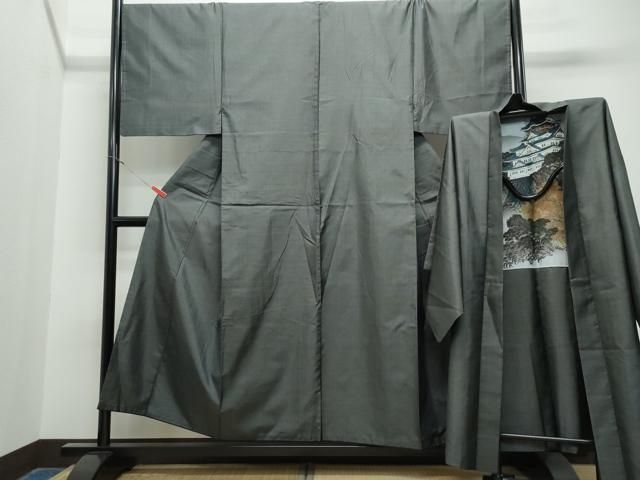 平和屋着物○男性 本場大島紬 アンサンブル 80亀甲 総詰め 正絹 逸品