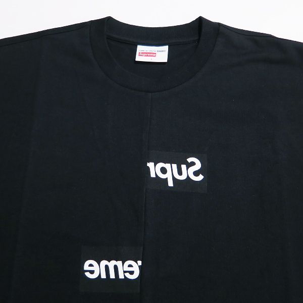 【美品】18AW supreme ギャルソン スプリット ボックスロゴ Tシャツ Supreme×COMME des GARCONS SHIRT Split Box Logo Tee 18AW