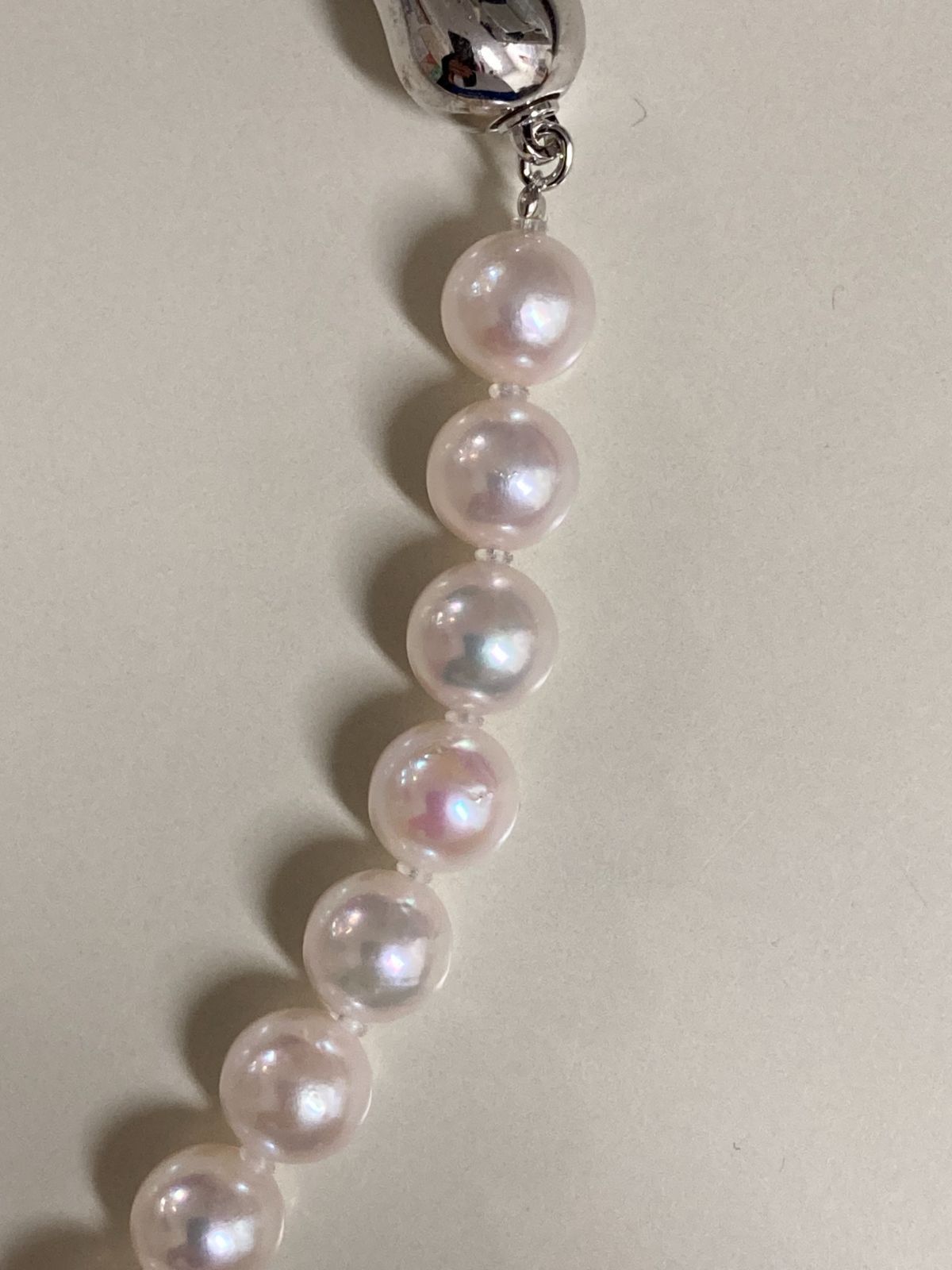 アコヤパールネックレス、SVワンタッチクラスプ金具、専門店より出品  