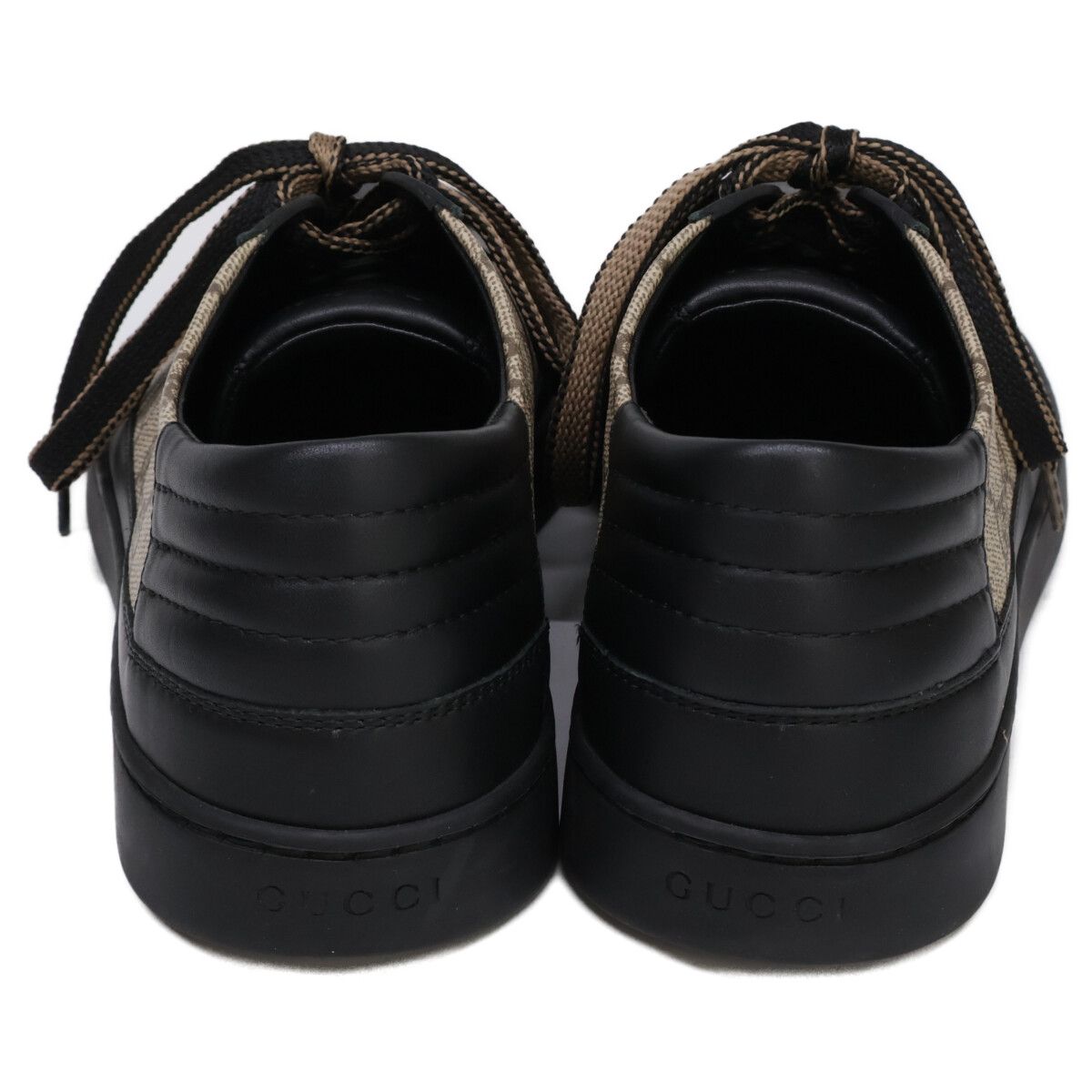 GUCCI グッチ 【美品】386752 GGスプリーム x レザー ローカット