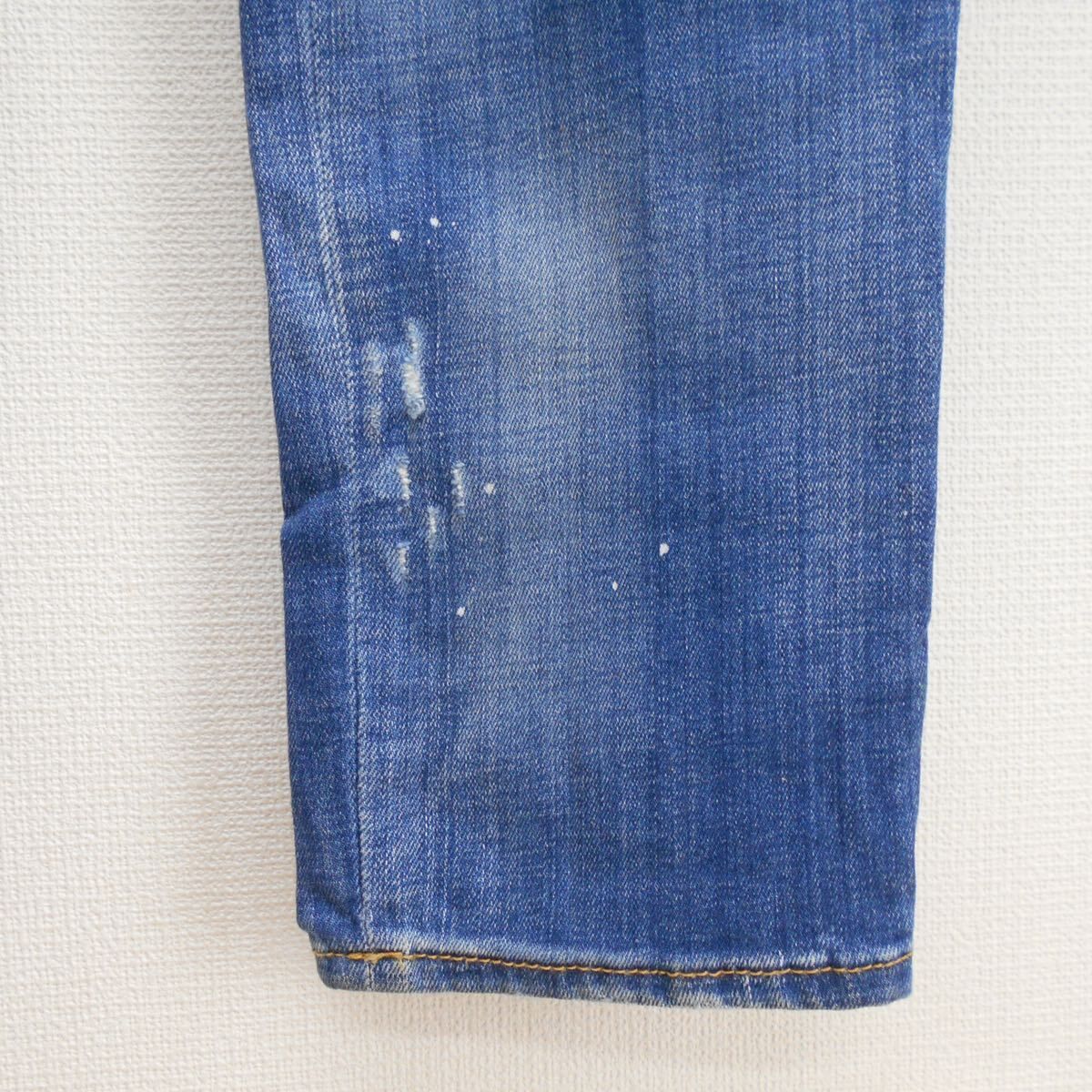 DSQUARED2 ディースクエアード S79LA0040 22SS ICON MEDIUM WASH SKATER JEANS ジーンズ デニムパンツ  ダメージ加工 ペイント 48 10117044 - メルカリ