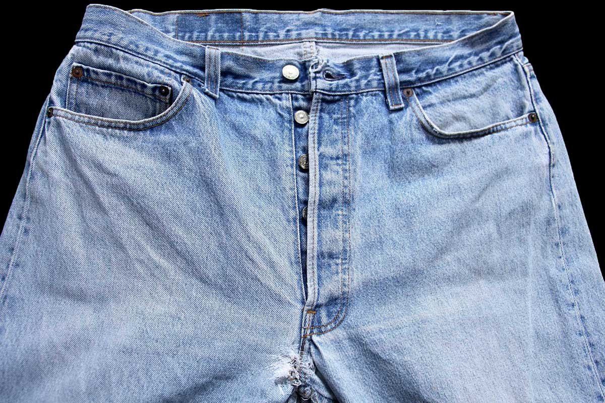 80s USA製 Levi'sリーバイス 501 リペア デニムパンツ ボロ W38