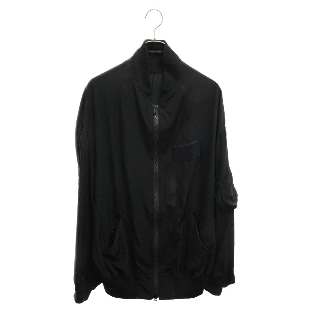 Y's (ワイズ) 20SS CREPE DE CHINE BLOUSON クレープ デ チャイン トリアセテート ポリエステル ボンバージャケット ブルゾン ブラック YN-Y22-500