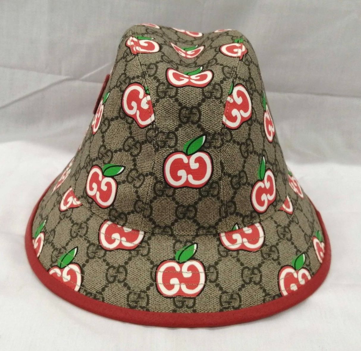 GUCCI GGスプリーム アップル ロゴ フェドラハット レディース グッチ 