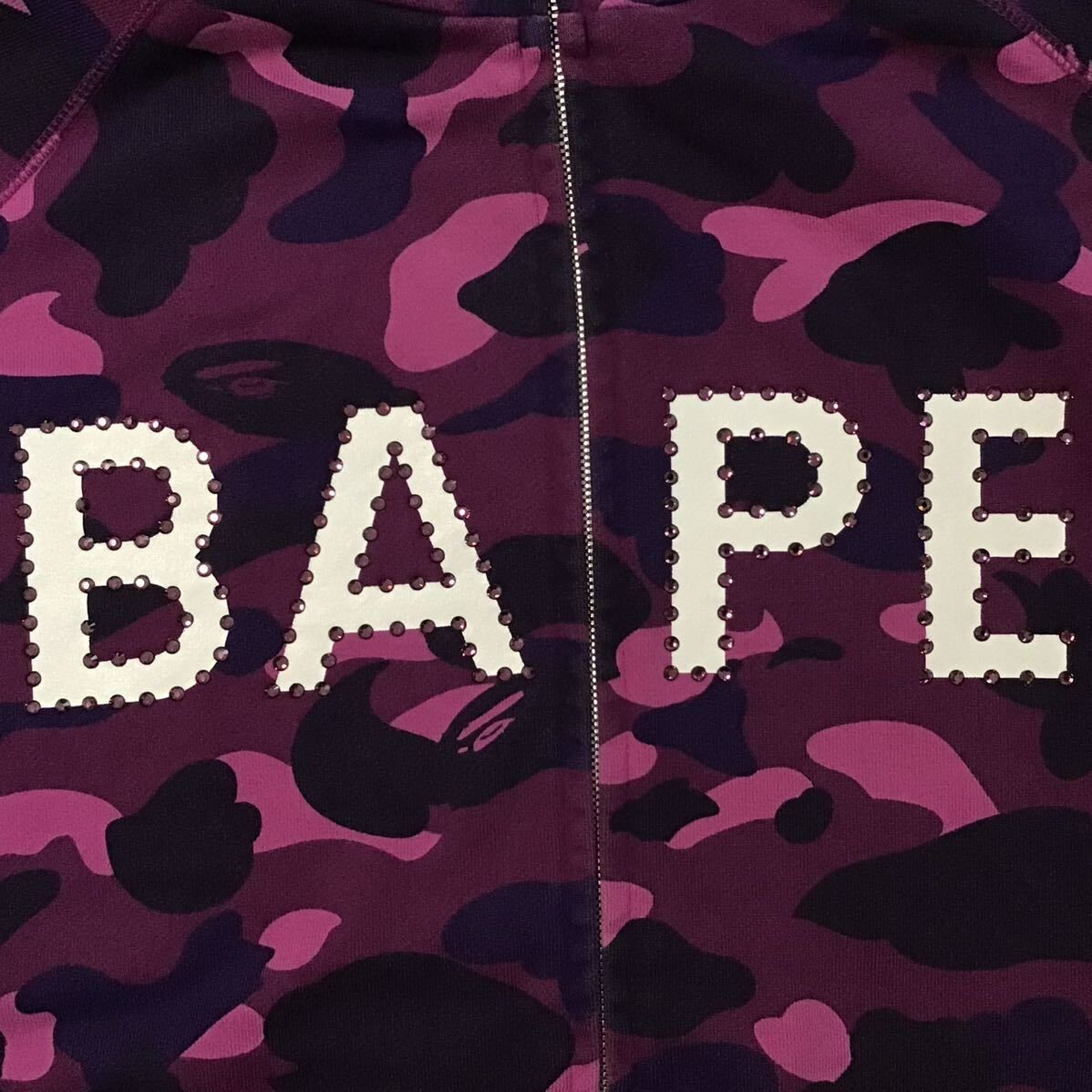 APE BAPE スワロフスキーラインストーンパーカーcamo 迷彩L