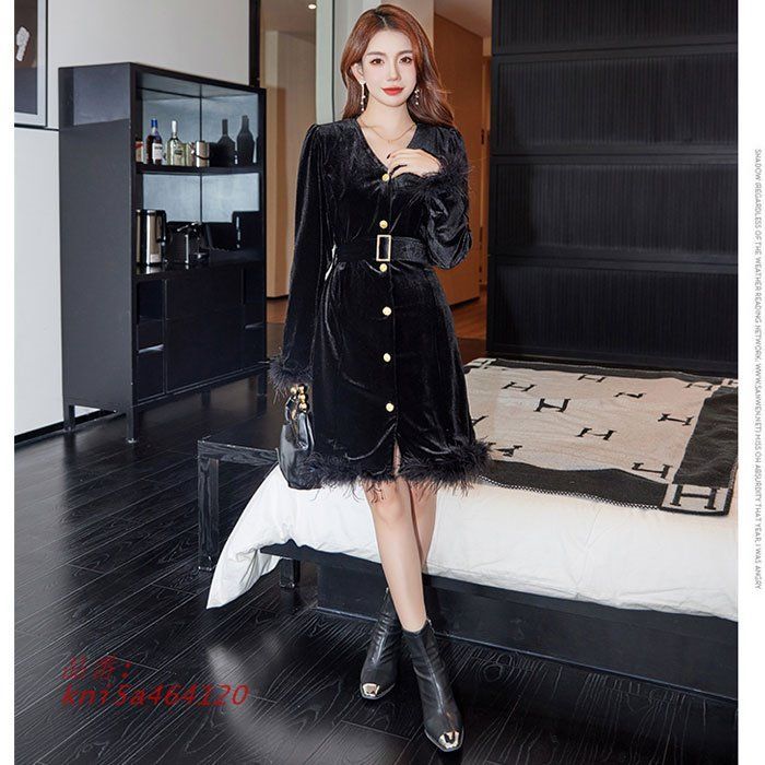 長袖ショートワンピース