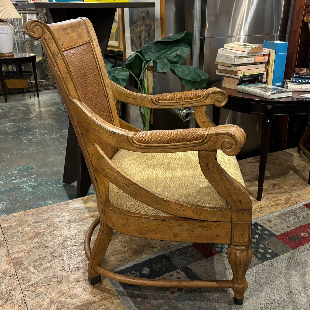 アンティークヴィンテージロッキングチェア 曲木 ラタン座面 ベント