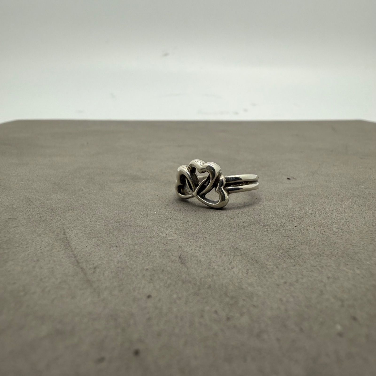 【Tiffany】ティファニー 925 ラヴィングハート リング TIFFANIY & CO. 925 VTG triple loving Heart RING #13