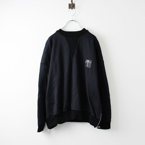 PLAN C プランシー ビアンカパッチ サイドジップスウェット L/ブラック