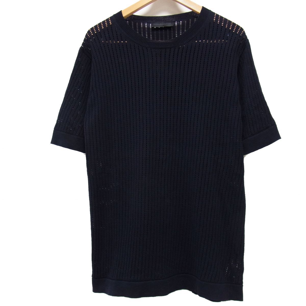 美品☆DIESEL BLACK GOLD ディーゼル 透かし編み 半袖 コットンニット 