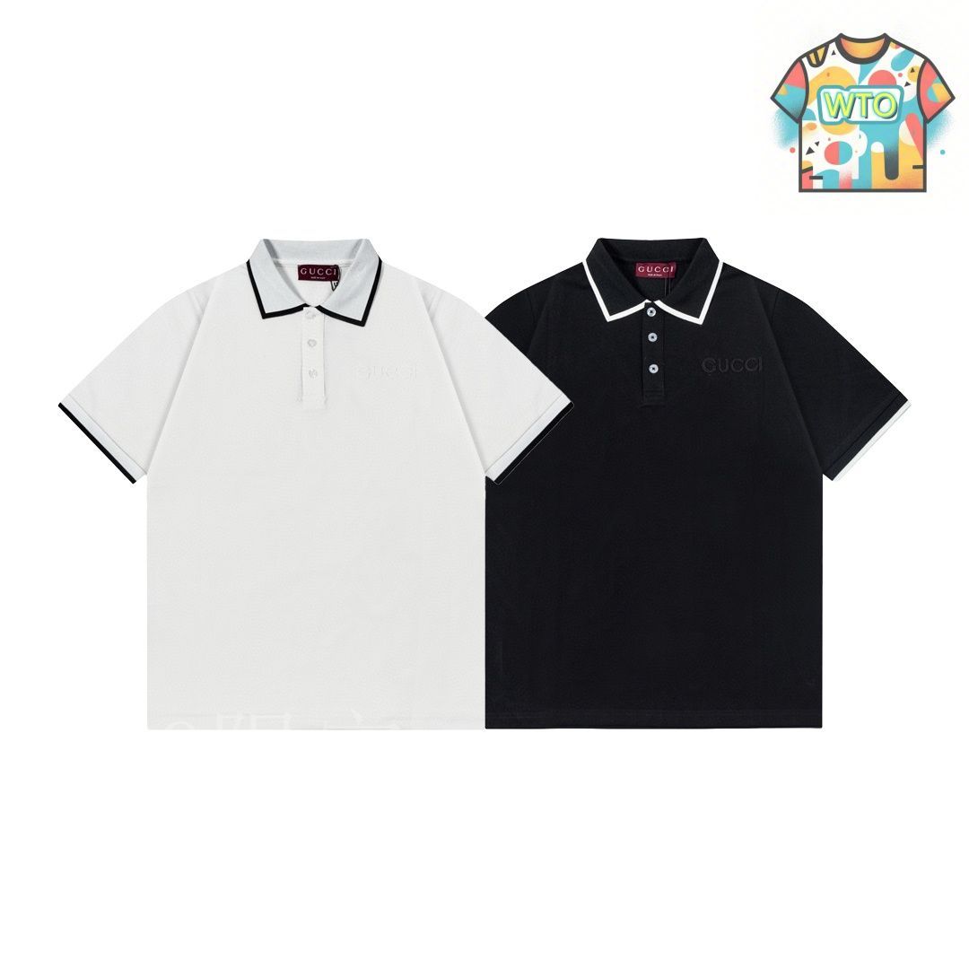 今日特価】Gucci 2025 カラーブロック ロゴ刺繍 ポロシャツ-1